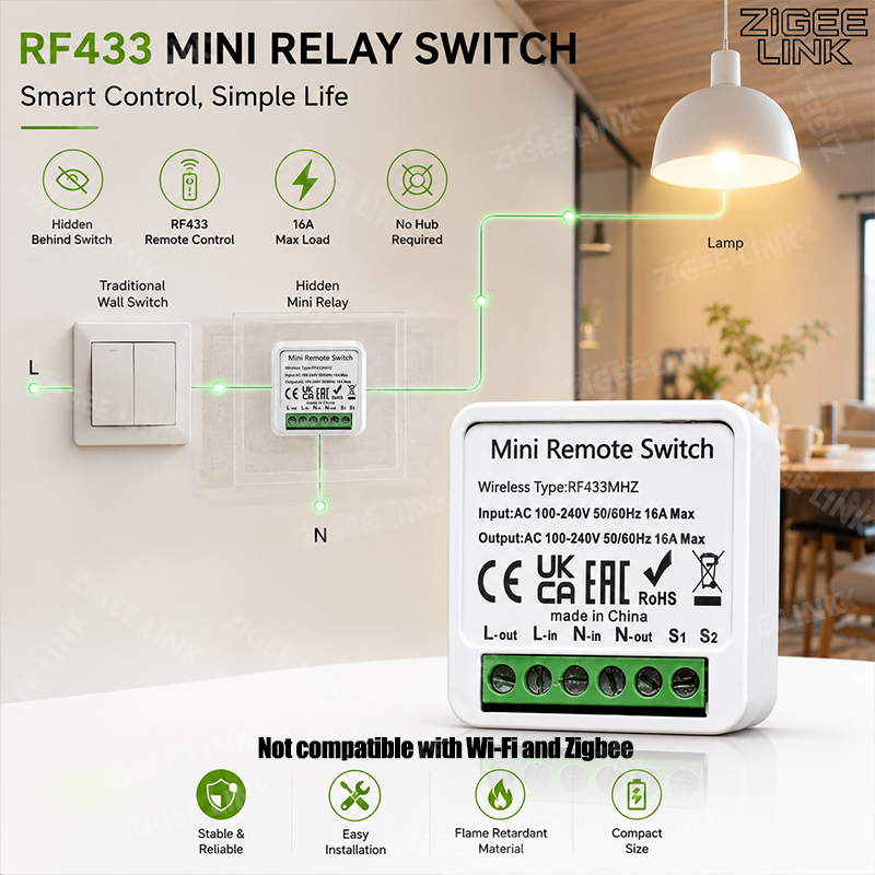 Diy Home Automation System - RF433MHz 16A 미니 스마트 릴레이 수신기