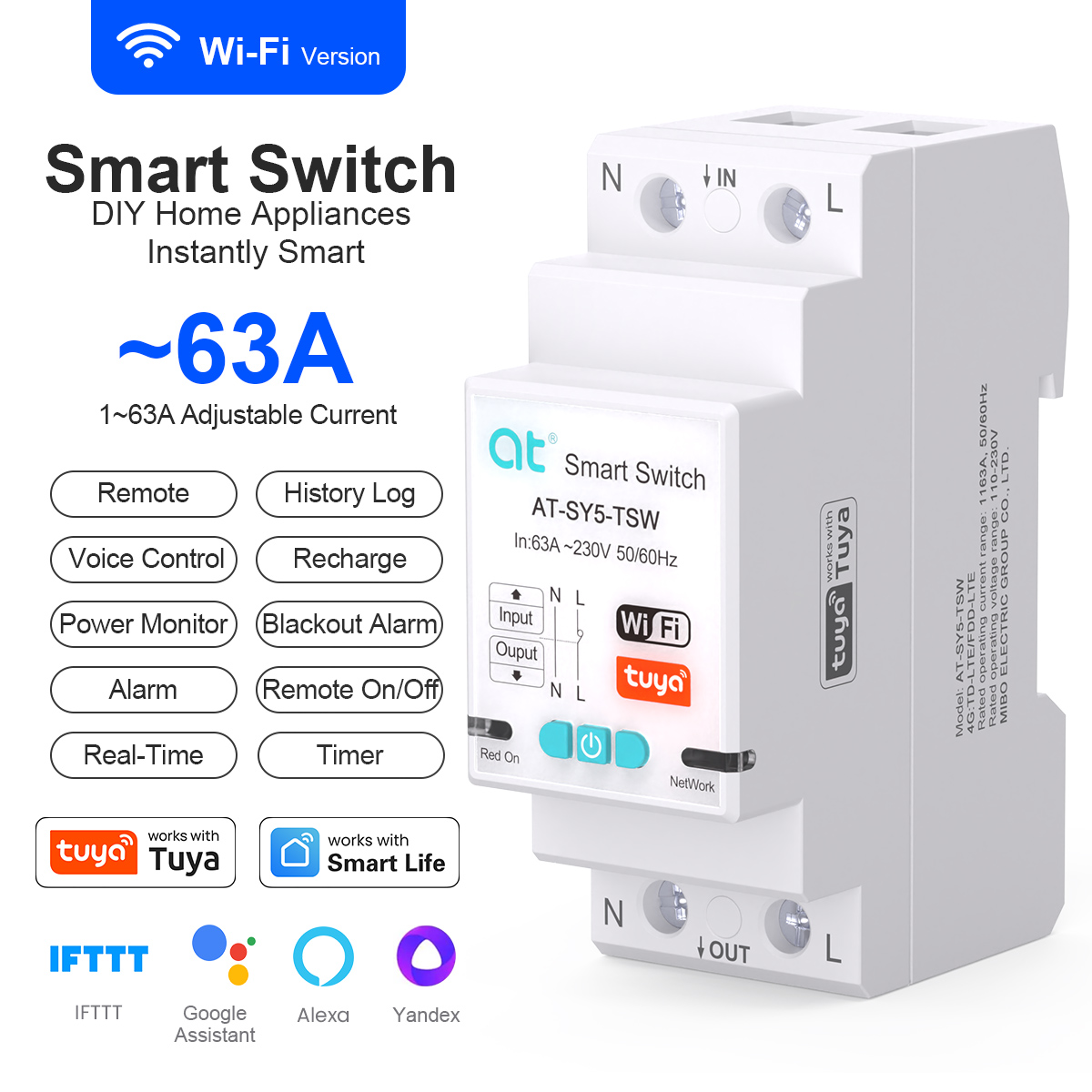 Home Automation Industry - 스마트 스위치 회로 차단기 Tuya WiFi