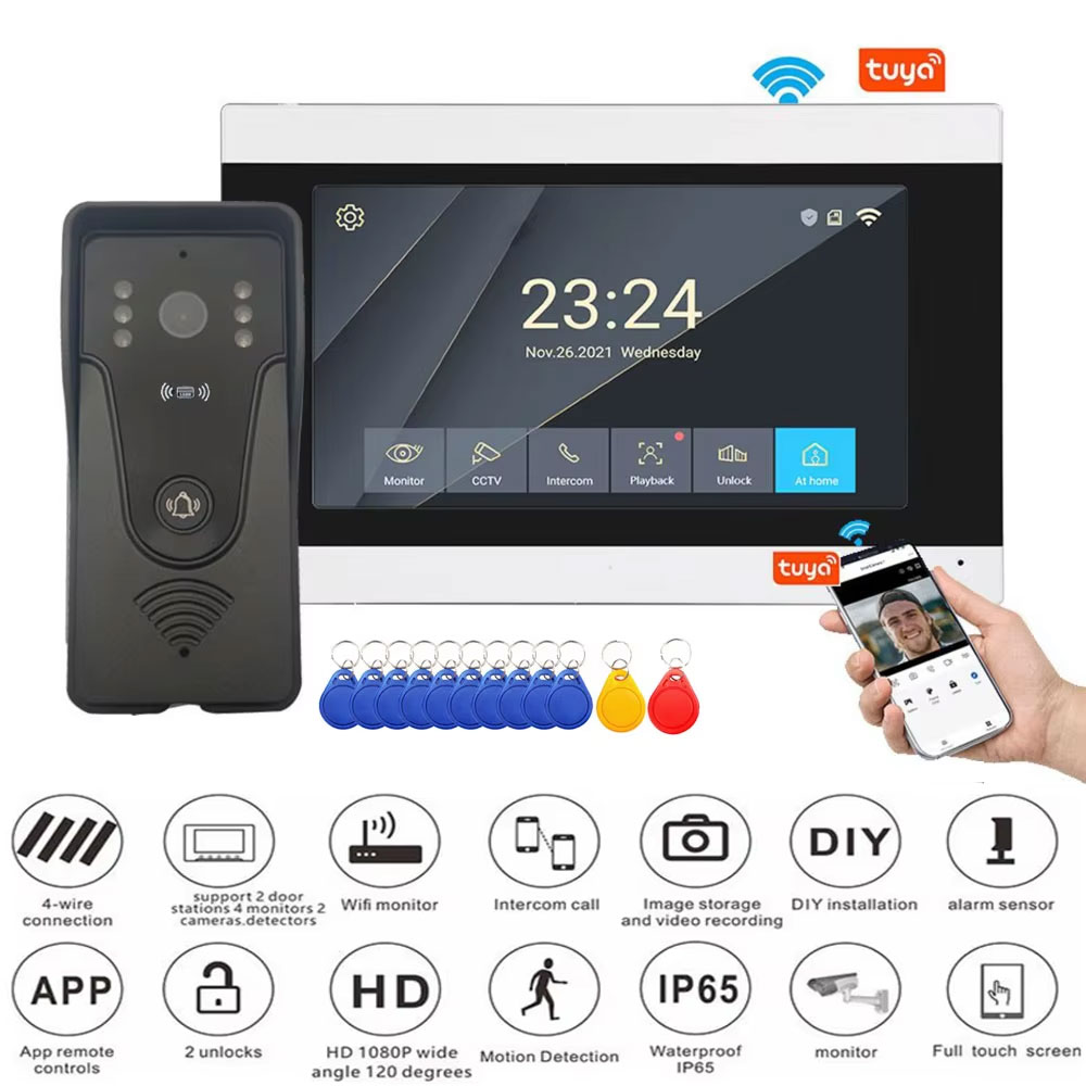 Smart Doorbell Wired - 투야 1080P 컬러 터치 스크린 무선