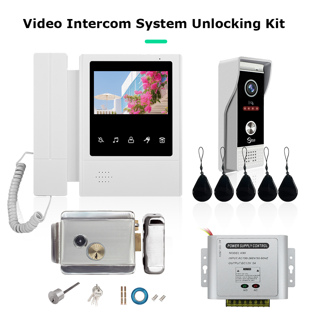 LCD 비디오 인터콤 시스템, 양방향 인터콤 RFID  - Smart Doorbell Wired 리뷰 및 가격