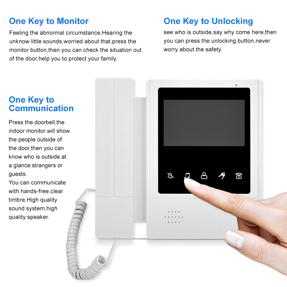 LCD 비디오 인터콤 시스템, 양방향 인터콤 RFID  - Smart Doorbell Wired 리뷰 및 가격