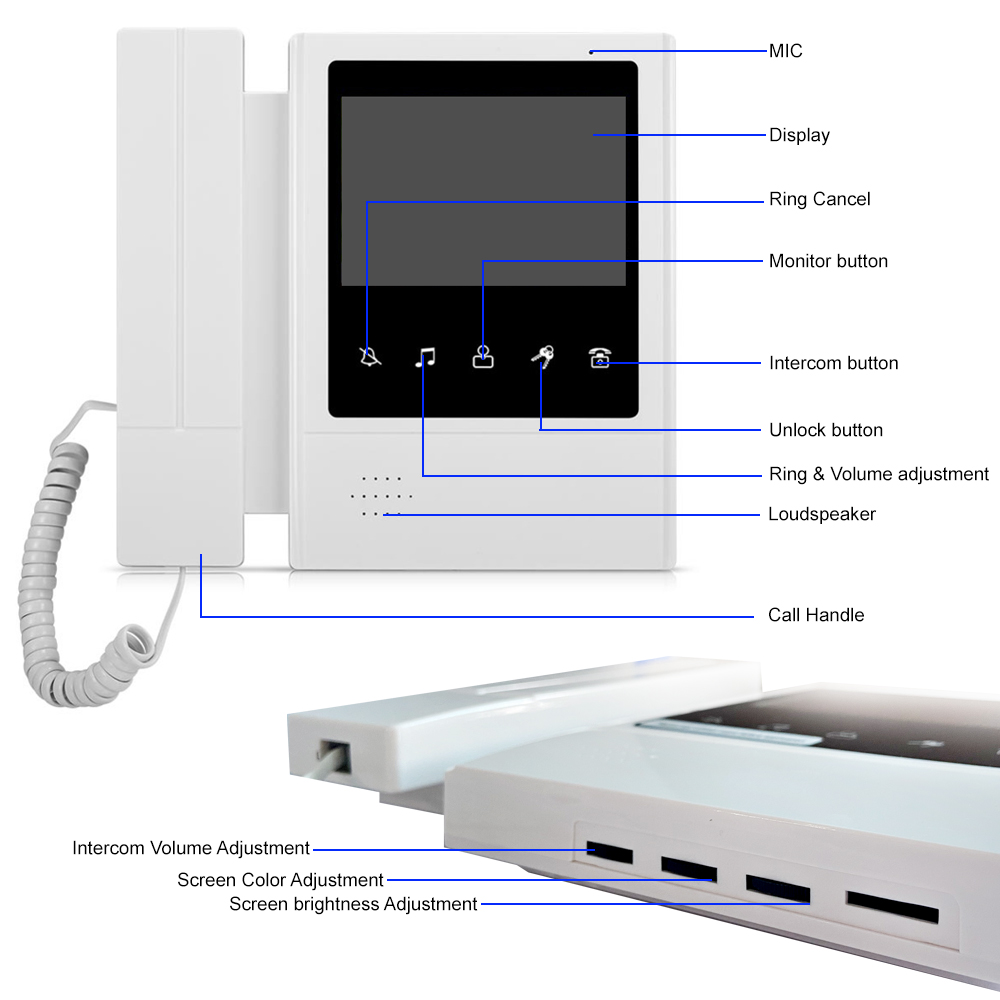 LCD 비디오 인터콤 시스템, 양방향 인터콤 RFID  - Smart Doorbell Wired 리뷰 및 가격
