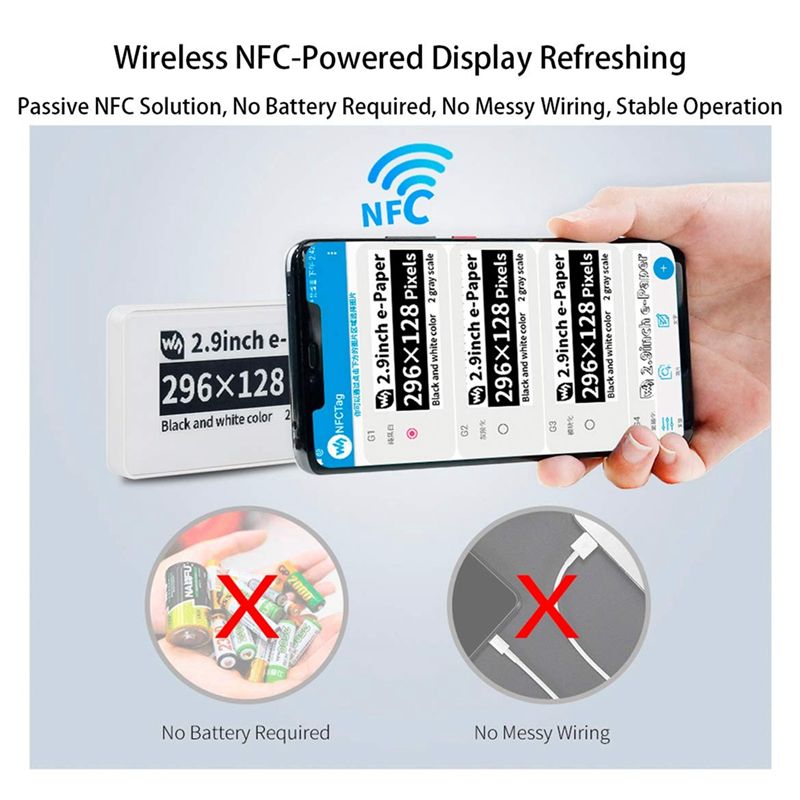 새로운 2.9인치 무선 NFC 지원 전자잉크 디스플레이 - Display Epaper 2.9 리뷰 및 가격