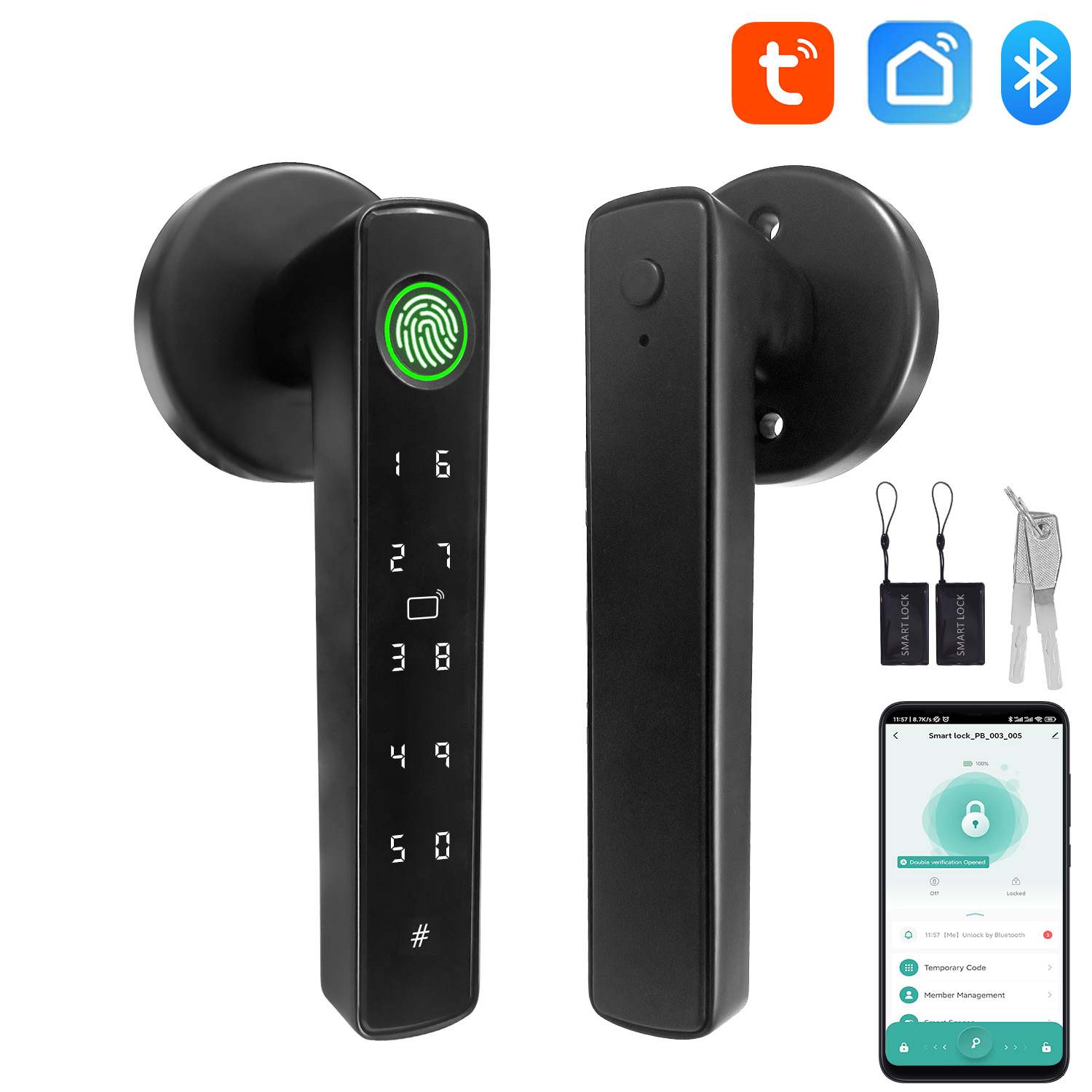 Tuya 스마트 블루투스 도어 잠금 장치 생체 인식 전 - Diy Home Automation System 리뷰 및 가격